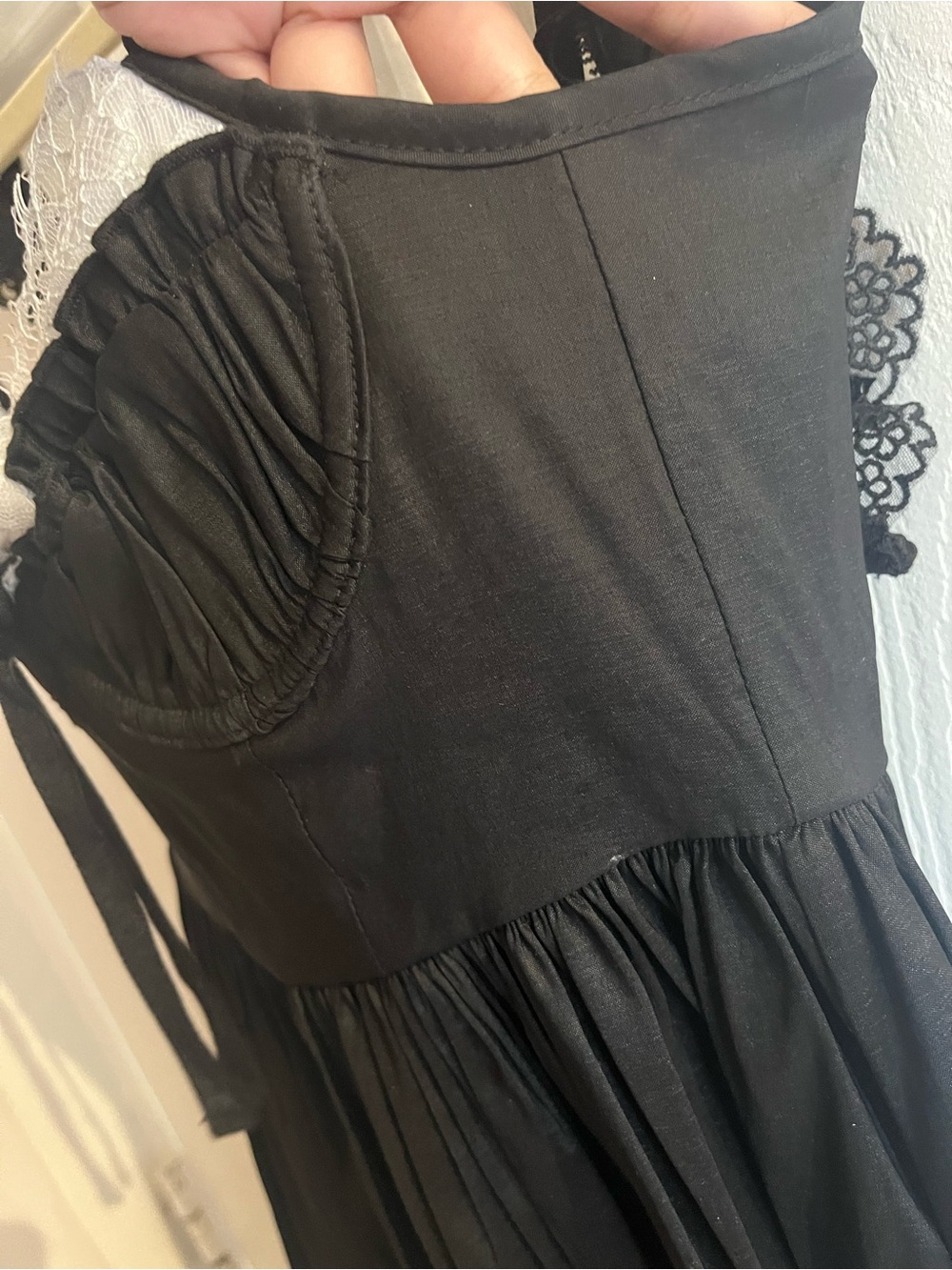 For Love and Lemons Midi Maxi Dress Doris Black Lace Bustier size XS - Picture 4 of 11